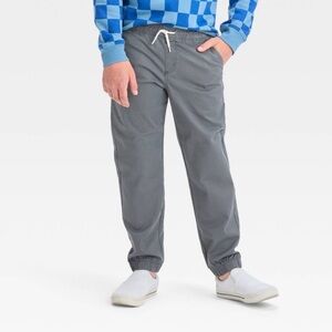 Boys' Stretch Woven Jogger Pull-On Pants-Cat & Jack Gray- 6-Reinforced Knee NWOT